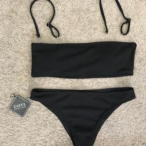 Zaful Ribbed Texture Bikini Set